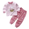 Ensembles 100% coton vêtements 6M-4T bébé filles pyjama tenue à manches longues fille enfants ensemble vêtements de nuit rose enfant en bas âge automne vêtements