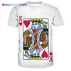 Men's T-Shirts Oversized 3D Card Print T Shirt Red Star K Poker Harajuku Streetwear Cozy Men Women T Shirts 0301H23