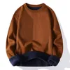 Suéteres masculinos Sweater de inverno Versão coreana de camisa de fundo quente grossa clássica de lã da moda Pulloves de pescoço redondos múltiplos cor 230228