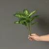 Fleurs décoratives plante verte artificielle à feuilles persistantes maison petites feuilles en pot ananas feuille fleur Art accessoires
