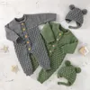 Jumpsuits Baby Rompers Caps born Clothes Girl Boy Knitted Jumpsuits Outfits Autumn Winter Long Sleeve Toddler Infant Overalls 230228