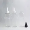 Bouteilles de stockage 250ML Bouteille en plastique carrée transparente Bouchon à bouche pointue 250CC Conteneur cosmétique vide Emballage de confiture / lotion