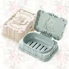 Boîte à savon de voyage en plastique avec couvercle Rose, couvercles rabattables pour salle de bain à domicile, porte-savon étanche, boîtes à savon pour les mains, boîtes portables Caja De Jabon De Plastico