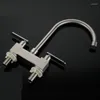 Bathroom Sink Faucets 4 Inch 304 Stainless Steel Lead Free Wash Basin Faucet Toilet Cold Mixer Tap Double Handle Holes