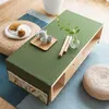 Table Cloth Fashion Home Japanese Style Cotton And Linen Rectangle Waterproof Simple Yellow Blue Green Tablecloth Flag Tea Cover