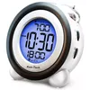 Desk Table Clocks Digital Alarm Clock Time Date Display Twin Bell Very Loud for Heavy Sleepers Dual Blue Backlight Teens 230228