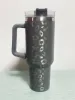 40oz Leopar Paslanmaz Çelik Tumbler Saplı Kapak Samanlı Büyük Kapasiteli Bira Kupa Su Şişesi Açık Kamp Kampı Vakum Yalıtımlı İçme TT0313