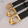 Ceinture de concepteur Black Mens Vintage Gold Plated Letter Backle 3cm Largeur Casual Pracented Ceinture Color Couleur de la taille Classic Womens Classic Womens PJ043 C23