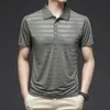 Men's Polos Huncher Golf Shirts Polo Shirt For Men Summer Gym Sportswear Ice Fabric Lapel Tops Male Elastic Quick Dry Slim Fit T-Shirt 230228