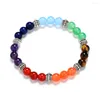 Strand Maoke Classic Seven - Color Natural Stone Armband Lapis Lazuli Pärled 7 Chakras Yoga Accessories Gift Women Round