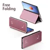 Caixa de telefone dobrável de revestimento para Samsung Galaxy Z Fold 3 2 Fold 4 5g Espelho de janela inteligente Tampa de proteção completa