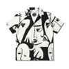 Casual shirts voor heren mannen kleding 2022 Europees Amerikaanse High Street Hawaii Casual Flower Shirt Face vol met bedrukte strand Cardigan Shortsleeveved Men Z0224