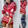 Sukienki swobodne bkld dressess dla kobiet 2023 jesień zimowy świąteczny nadruk sukienka Bodycon Kinton Kintted Sweater Club odzież