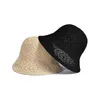 Chapeaux à large bord d'été fait à la main Crochet Floppy Sun Hat pour femmes évider tricot dôme seau chapeau couleur unie large bord pliable plage Cap Bonnet G230227