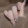 False Nails Shiny Diamonds Artificial Friendly To Beginners Easy Apply For Trendy Women Hand Makeup