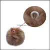 samochód DVR Klucz Pierścienie 8 cm Trinket Pompons Blaki klęski Faux Rabbit Fur Keyain Puszysty łańcuchy POM Keyring Wisiant Stoberka