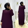 女性のためのエスニック服ラマダンイスラム教徒のドレスエレガントアラビア人ファムドバイアバヤEidイスラムランタンスリーブロングローブターキー衣服230227