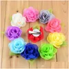 Hair Accessories Chiffon Rose Flower Hairpins Kids Green Leaf Children Baby Delicate Clip Drop Delivery Products Dhjgx