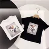 Ropa de dibujos animados de ratón para bebé, camisetas de moda para chicas y niños, de manga corta, con letras versátiles, sencillas para verano