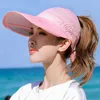 Wide Brim Hats Hat Ladies Ssummer Sunscreen Sun Visor Outdoors Riding Pull Board Sun Cap Fashion Hind Hats With Snow Caps G230227