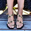 Kadın Bling Kristal Yaz Ayakkabı Kadın Plaj Düz Sandalet Artı Boyutu Flip Flop Bayanlar Rhinestones Terlik Kadın Flats R230228