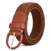 Riemen mannen vrouwen elastische stretch taille riem zwarte canvas stretch gevlochten elastische geweven lederen riem brede hete metaal stretch heren riemen z0228