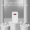 67W Süper Hızlı Şarj Süper usb duvar adaptörü Flaş Şarj Cep telefonu şarj cihazı 5V5A Avrupa ABD İngiltere Ölçer USB adaptörü şarj başlığı