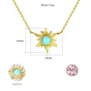 European Retro Style Opal Sunflower s925 Silver Pendant Necklace Fashion Personality Women Plated 18k Gold Sexy Collar Chain Necklace Jewelry