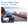 تحديث 3 عدسة كاميرات 2.0 بوصة Car DVR Dash Cam HD 1080p Dash Camera Camera Dual Lens Recorder Black Box Dashcam Mirror for Tax Uber Car DVR