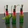 Rökningstillbehör Nya Europa och Americaglass Pipe Bubbler Rökning Pipe Vatten Glas Bong färgad koksflaska och glasvattenflaska