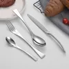 4 Pieces Wed Set Silverware Fork Spoon Knife Flatware Set Cutlery