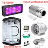 LED GROW Kit 3-stycken Set 2-i-1 Grow Box 4inch-filter-set 1000W-2000W LED GROW för hydroponic trädgårdsodling inomhusfytoblomma