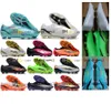 Presentpåse Soccer Boots Football Shoes Soccer Cleats Pink Orange White Green Black Moft Leather Electroplate X Speedportal FG Laceless For Mens Size Us 6.5-11