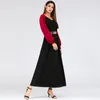 Casual Dresses Plus Size Arab Middle East Muslim Dress Women Lantern Sleeve V Neck Big Swing Maxi Turkey Islamic Clothing Kimono Caftan