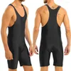 Gym Kleding Gewoon Zwart Wrestling Singlets gewichtheffen slijtage Powerlifting pak één stuk bodysuit Iron Boxing Fitness Skinsuit