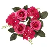 Decorative Flowers Candle Wreath Ring False Rose Flower Centerpiece For Party Gift Box Packaging Birthday