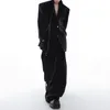 Men's Suits XS-6XL 2023 Men's Suit Silhouette Metal Design Feeling Jacket For Men Spring Autumn Black Male Coat Lazy Outerwear