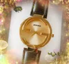 Orologio Kadınlar İzler 38mm Deri Kayış Yuvarlak Moda Eşleştirme Kol saati Montre De Luxe Lady Quartz Saat