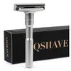 Clippers Trimmers Qshave Verstelbaar Veiligheid Razor Double Edge Classic Mens Scheer milde naar agressief 16 File Hair Removal Shaver IT met 5 Blades 230227