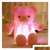 Nadziewane pluszowe zwierzęta 30 cm 50 cm Luminous Creative Light Up Teddy Bears Toy Colorf Glosing Bear Christmas G dhyox