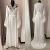 Платье подружки невесты Женские дамы элегантная ночная с длинным рукавом ночная рубашка кружевная кружевная шелковая одежда для ночной одежды для свадебного будуара