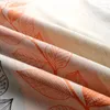 Rideau Slow Soul Bleu Jaune Orange Coton Tissu Jacquard Moderne Simple Feuilles Rideaux Pour Salon Chambre
