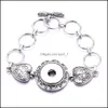 Voiture DVR Charm Bracelets Sier Alliage D'or Coeur Chaîne Bracelet Noosa Snap Bouton Charms Bracelet Fit 18Mm Boutons Boutons Bijoux Pour Femmes Hommes S4 Dhad5