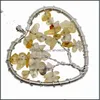 Pendentif Colliers en forme de coeur Sept pendentifs d'arbre de pierres précieuses pour hommes et femmes Mode Pop Collier Drop Livraison Bijoux Dhecf