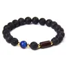 8mm Black Lava Stone Beads Bracelet Natural Stone Blue Green Tiger's Eye Wmen Men Bracelet Stretch Jewelry