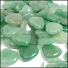 car dvr Stone 20Mm Small Green Aventurine Natural Heart Polished Healing Love Hearts Crystal Crafts For Home Decor Drop Delivery Jewelry Dhidd