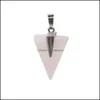 Colliers sains Collier de marbre naturel Couleur mixte Couche de pierre artificielle triangle bijoux pendentif pour femmes