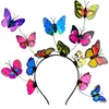 1/9/20pcs Shine Butterfly Fascinator Hat Monarch Derby Headband Festival Crown Halloween Assume Bohemian Weddingpiece