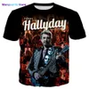 Erkek tişörtleri yeni moda serin 3d baskılı t-shirts johnny hallyday t-shirt erkek kadın moda gündelik styt tişört giyim büyük boy tee üstler 0301h23