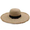 Hüte mit breiter Krempe, Damen-Schlapphüte aus weichem Stroh, Sommer-Sonnenhut mit breiter Krempe, Strandkappen, Reisen, Outdoor, Größe US 7 1/8 UK M G230227